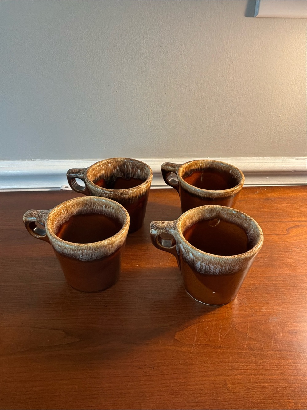 4 Hull Brown Glazed Ceramic Coffee Mug‎ 8oz. Made USA